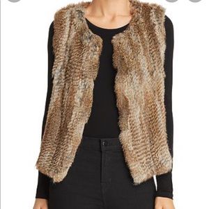 Brown fur vest (rabbit). Size XS.